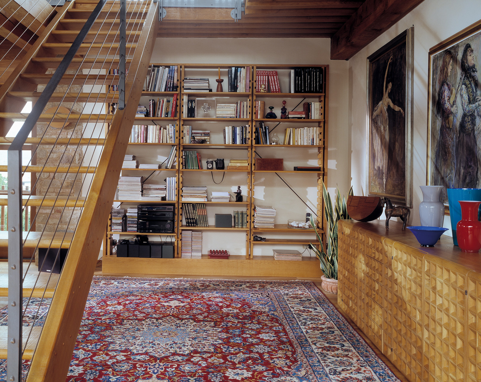 Libreria Chiaravalle in rovere. Credenza Celata in rovere